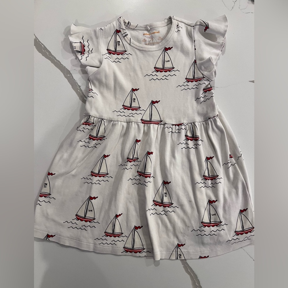 Mini Rodini Size 2-3Y Sailboat Dress